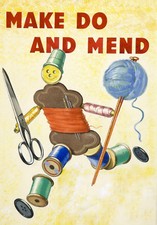 Listing image for MD02 VINTAGE MAKE DO AND MEND WAR POSTER A3 PRINT