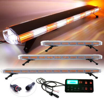 47'' 63'' 68'' COB LED Strobe Light Bar Amber White Emergency Beacon Warn Tow Truck