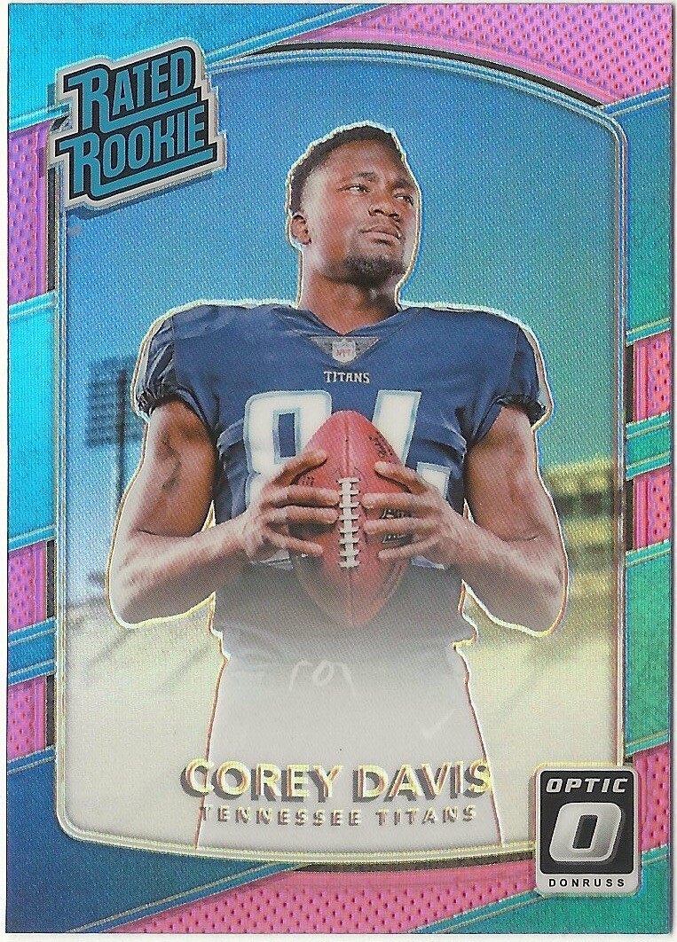 2017 Panini Donruss Optic Football Corey Davis Rated Rookie Pink Titans #166