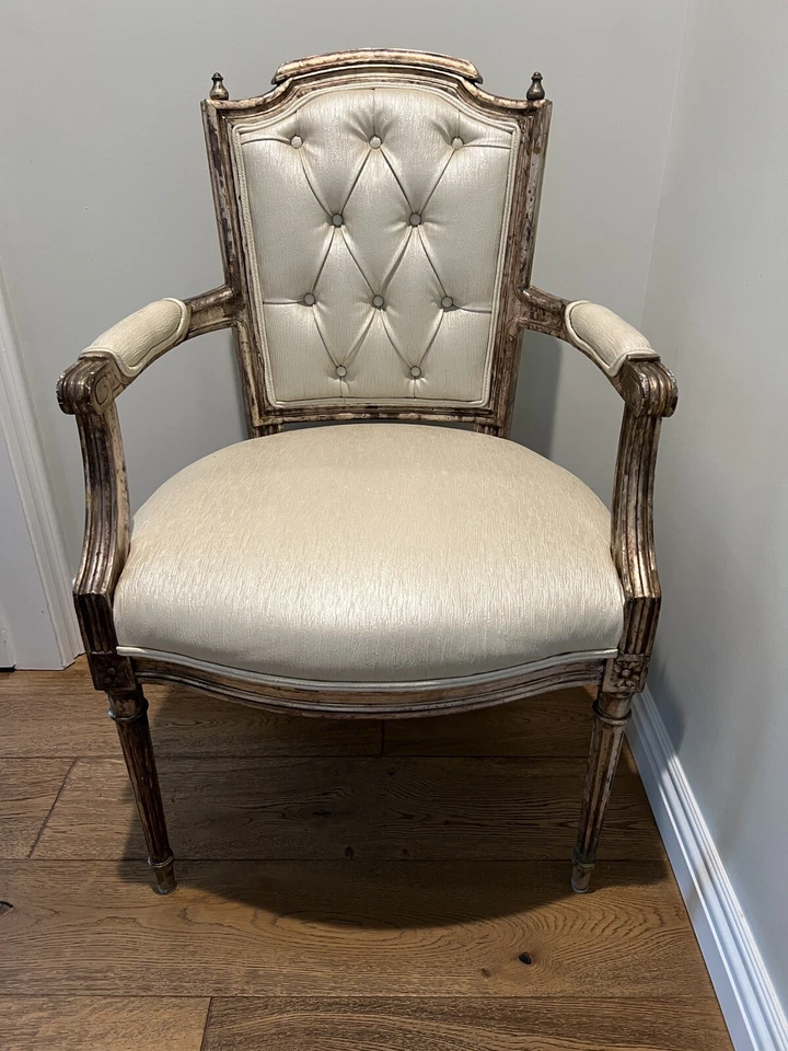 8 sillas de comedor antiguas francesas estilo Luis XVI TALLADAS dorado Fauteuil Foto 3 de 4