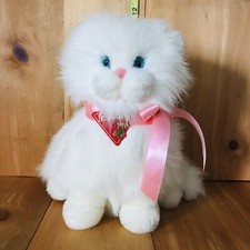 Dakin Vintage White Princess Persian Kitty Cat Plush 10  Blue Eyes 1983.  B-13