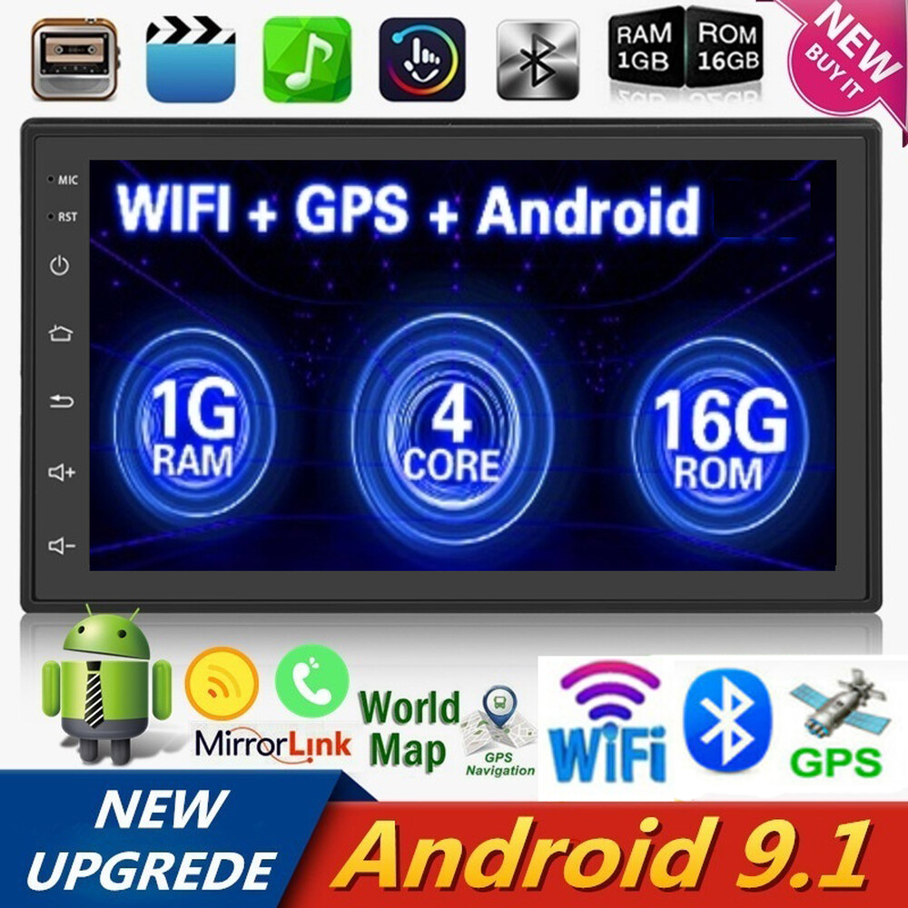 2 Din 7'' Android 9.1 Pantalla táctil Radio para coche Reproductor MP5...