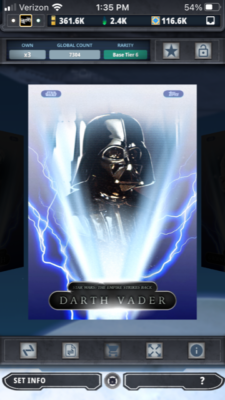 Topps Star Wars Card Trader S1 Tier 6 LIGHTNING NEW YEARS 2021