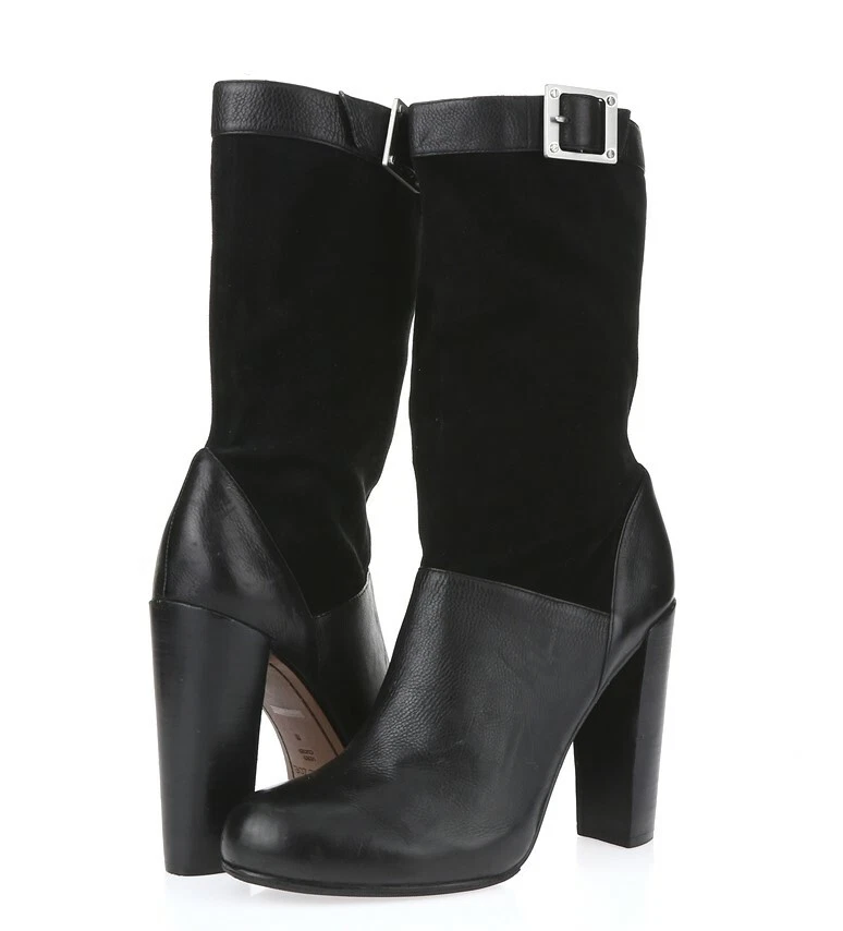 Botas para mujer Rachel Zoe Claudia 228610 cuero negro media pantorrilla talla 8 Foto 2 de 4