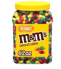 M M'S Peanut Milk Chocolate Candy Bulk Jar 62 oz.