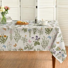Spring Tablecloth 52 70 Inch Floral Butterfly 52 70",Rectangle Wildflowers