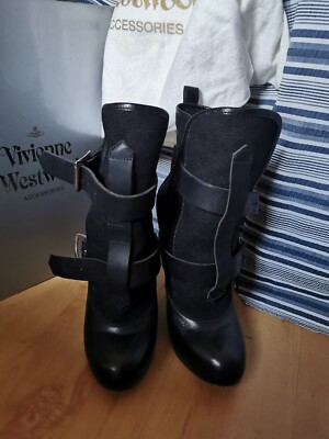 Vivienne Westwood Black Leather skyscraper Bondage Boots size 6