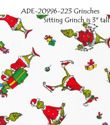 How the grinch stole Christmas cotton quilt fabric Kaufman ADE-20996-223