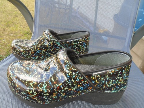 DANSKO LT Pro Confetti Dots Patent Leather Clog Shoes US 7.5 - 8 M EUR 38 - Picture 8 of 9