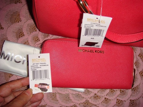 NWT, MICHAEL KORS CYNTHIA MEDIUM SATCHEL/CROSSBODY/MESSENGER HANDBAG+WALLET SET - Picture 10 of 12