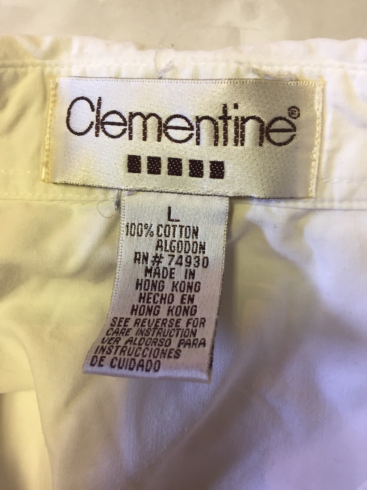 Clementine White Large Button Up Collared Shirt S… - image 3