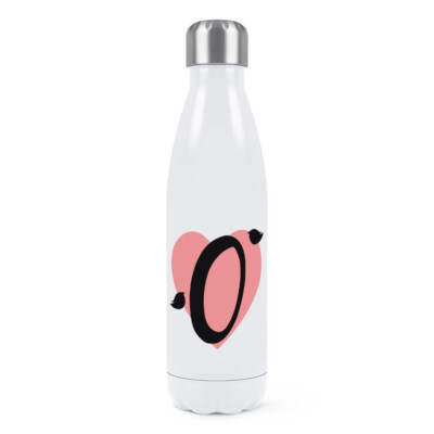 Buchstabe O Herz Alphabet doppelwandige Trinkflasche Valentinstag Liebe Thermo