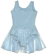 Capezio Spot On Tank Dress Polka Dot Skirt Leotard Bodysuit Blue New Girl L 8 10