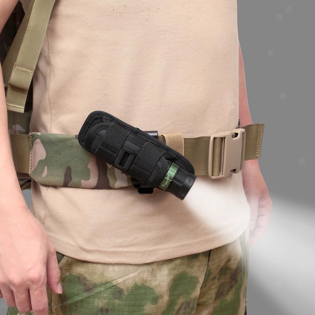 3 X Taschenlampen-Holster Aus Nylon | Für Lampen Bis 17,8 Cm Länge | Gürteltasche, Schwarz | Für Outdoor & Camping