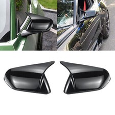 For Ford Mustang 2015-21 Glossy Black Horn Style Rearview Side Mirror Cover Caps