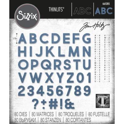 Sizzix Thinlits Dies von Tim Holtz 80 Stck. - alphanumerisch fett 665205