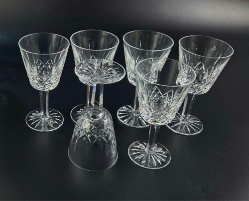 Vintage- 5 7/8" Tall - Claret Wine Lismore by Waterford Crystal - Set of 6 - Picture 3 of 13