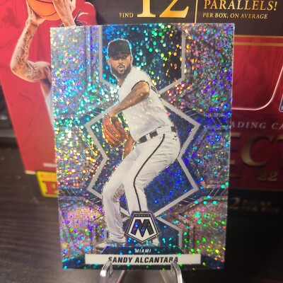 2022 Panini Mosaic White Sparkle #117 Sandy Alcantara Miami Marlins