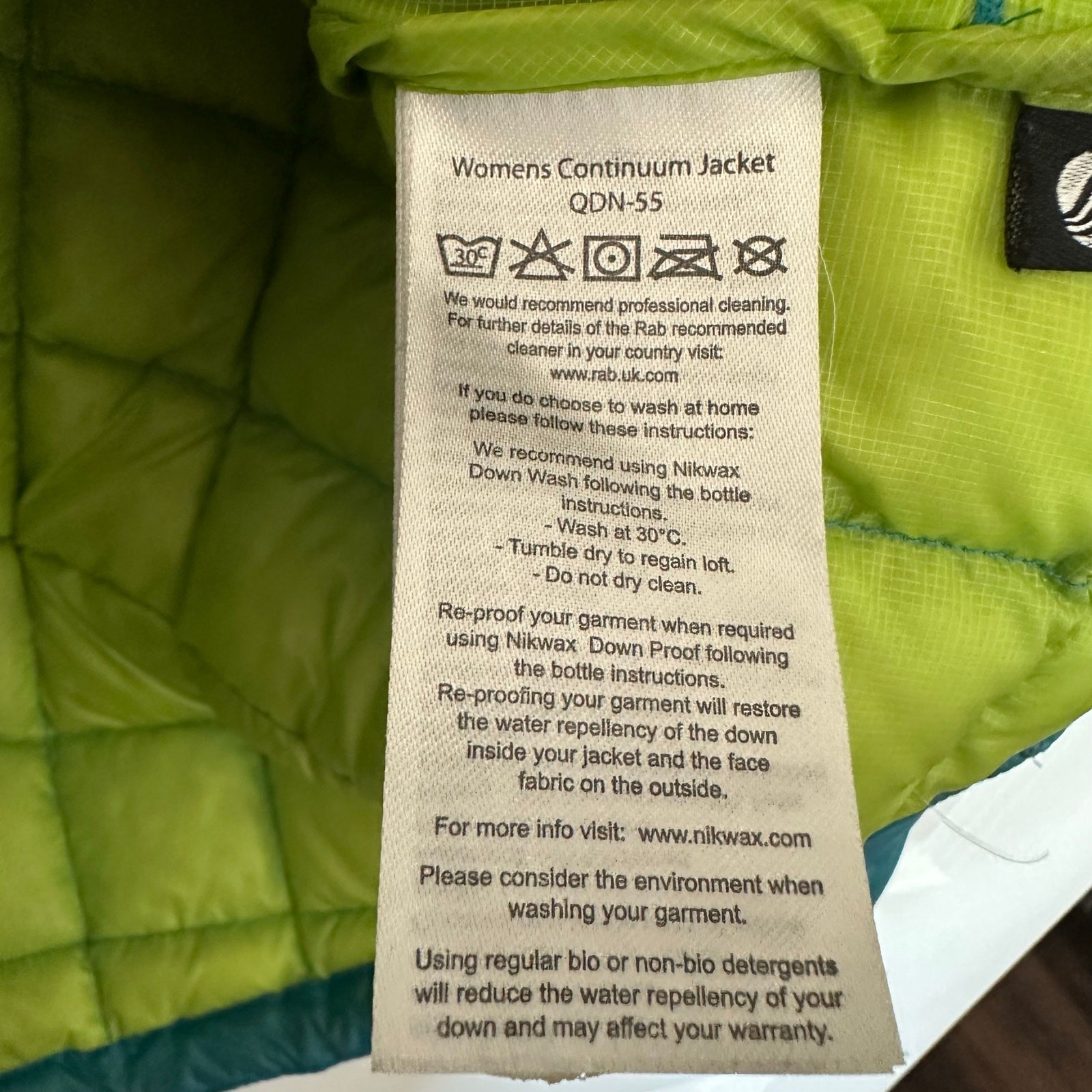 Rab (M) Continuum Jacket Ultralight Down Puffer Blue Green Gorpcore image 7