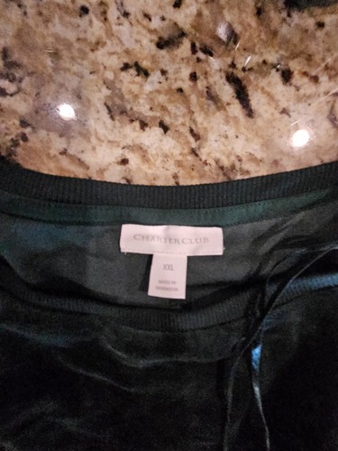 Charter Club XXL Dark Teal LS Blouse - Picture 4 of 5