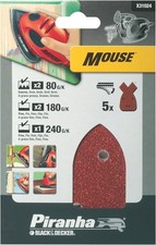 Black&Decker Piranha Schleifpapier SET a 5 Stk f. Mouse X31024 K80/180/240