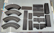Aurora T-Jet HO Slot Car Track Lot Curved Straight Power Squeeze Y Track Vintage