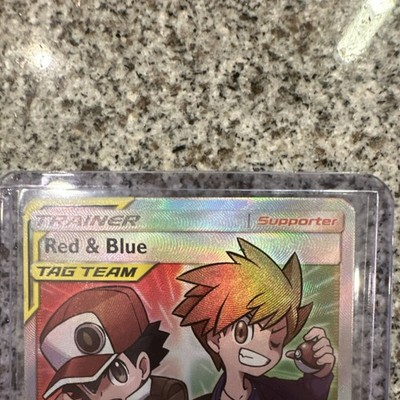 Pokemon Company Red & Blue TAG TEAM Full Art Holo 234/236 Cosmic Eclipse