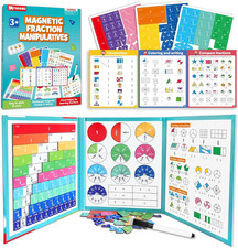 Magnetic Fraction Educational Puzzle, Magnetic Fraction Demonstration Book with