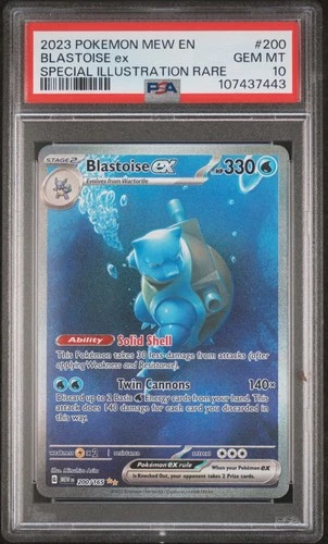 2023 POKEMON MEW EN-151 SPECIAL ILLUSTRATION RARE #200 BLASTOISE EX PSA 10