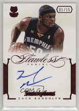 2012-13 Panini Flawless Inscriptions Ruby 1/15 Zach Randolph #1 Auto 3d3