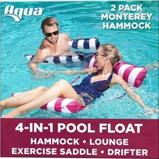 Luxurious 4-in-1 Monterey Water Hammock - Durable 2-Pack in Navy Burgundy