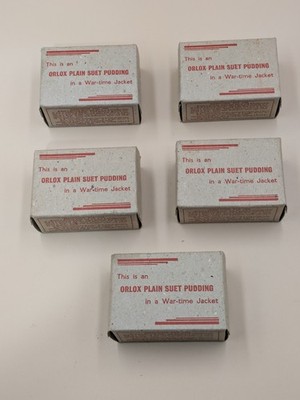 VINTAGE ORLOX SUET PUDDING KRIEGSZEIT HEIMFRONT LADENREQUISITE DISPLAY FILMBÜHNE SEHR GUTER ZUSTAND