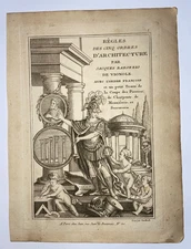 VIGNOLE ARCHITECTURE 18TH CENTURY ANTIQUE TITLE PAGE