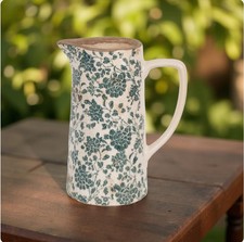 Clayre & Eef Deko  Vase Krug Kanne  Keramik grün Blume Landhaus 16x11x20cm