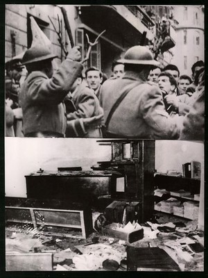 Fotografie Keystone, München, Ansicht Saloniki, Polizeit zerschlägt Studentende 
