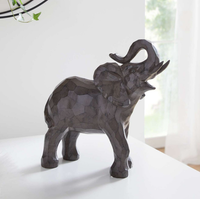 "Figur \"Elefant\" , Groß, 23 Cm, Dunkelbraun, Dekofigur ,Afrika, Polyresin"