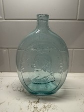Antique Blown Open Pontil Washington Taylor Presidential Historical Glass Flask