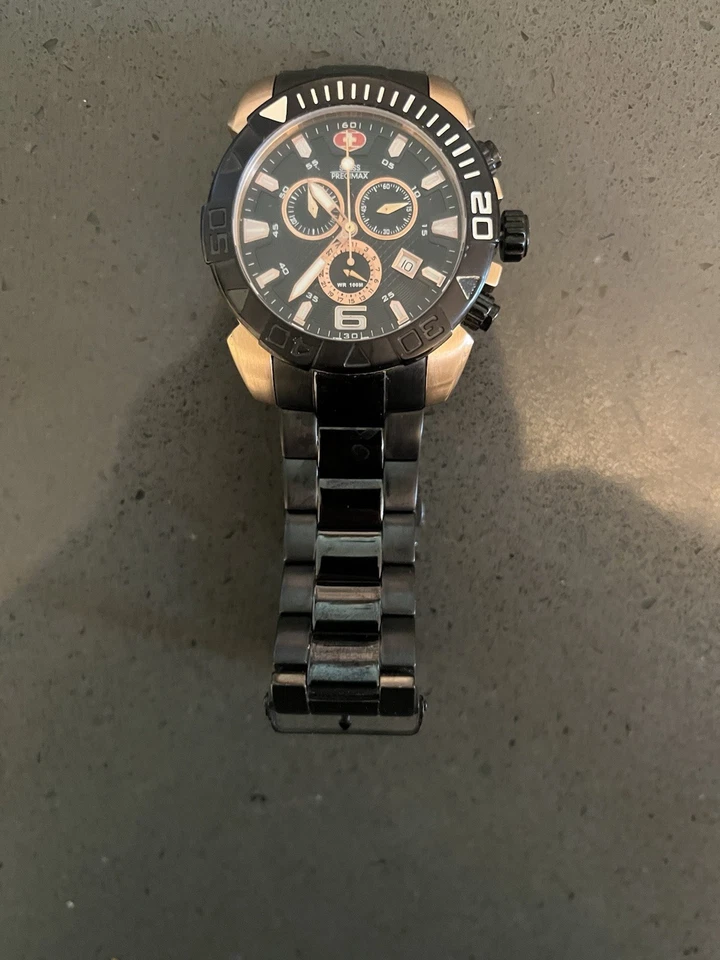 Swiss Precimax Men’s Watch Gold & Black - Image 3 of 4