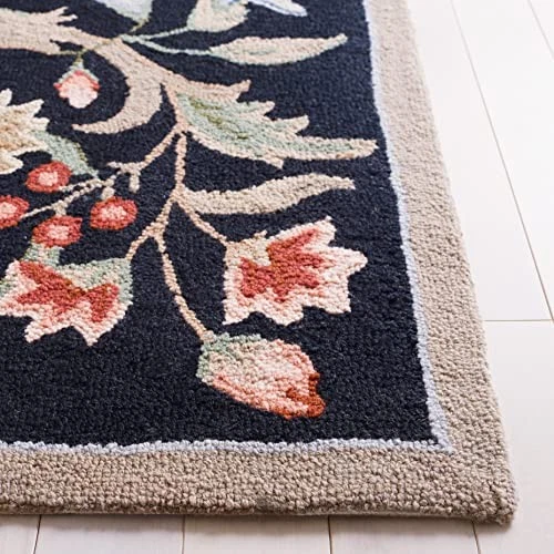  Chelsea Collection Accent Rug - 2'6" x 4', Black, Hand-Hooked French Country  - Image 4 of 4