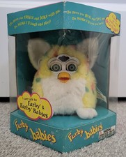 Tiger Furby Babies Multicolor Blue Eyes Vintage w Tags, Rare 70-940 Unopened Box