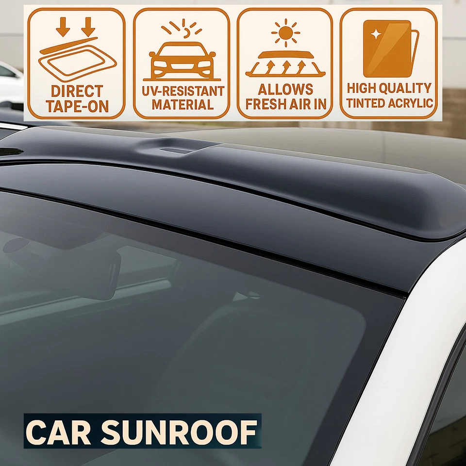 Rain Top Wind Visor Dark Gray Type2 Sun Roof 880mm (34.6") 1998-00 Ford Contour - Imagem 2 de 4
