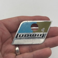 VINTAGE LUDWIG 1970 s 70 s BLUE And OLIVE Drum BADGE Pointy Original Part 1978
