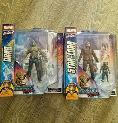 Marvel Select DRAX & STAR -LORD Set Inkl. Groot & Rocket NEU Guardians 2 Movie 