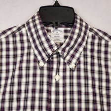 Brooks Brothers Regent Button Down Shirt Men Medium Plaid Cotton Blue Red Yellw