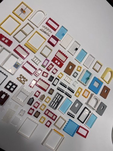 LEGO Windows and Doors LOT - Frames, Panels, Glass Pieces - Bulk Mixed CLEAN - Picture 2 of 7