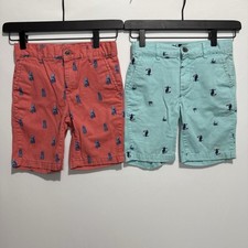2 Children's Place Boys Chino Board Shorts Size 6 Pineapple Sorbet / Aqua Tucan