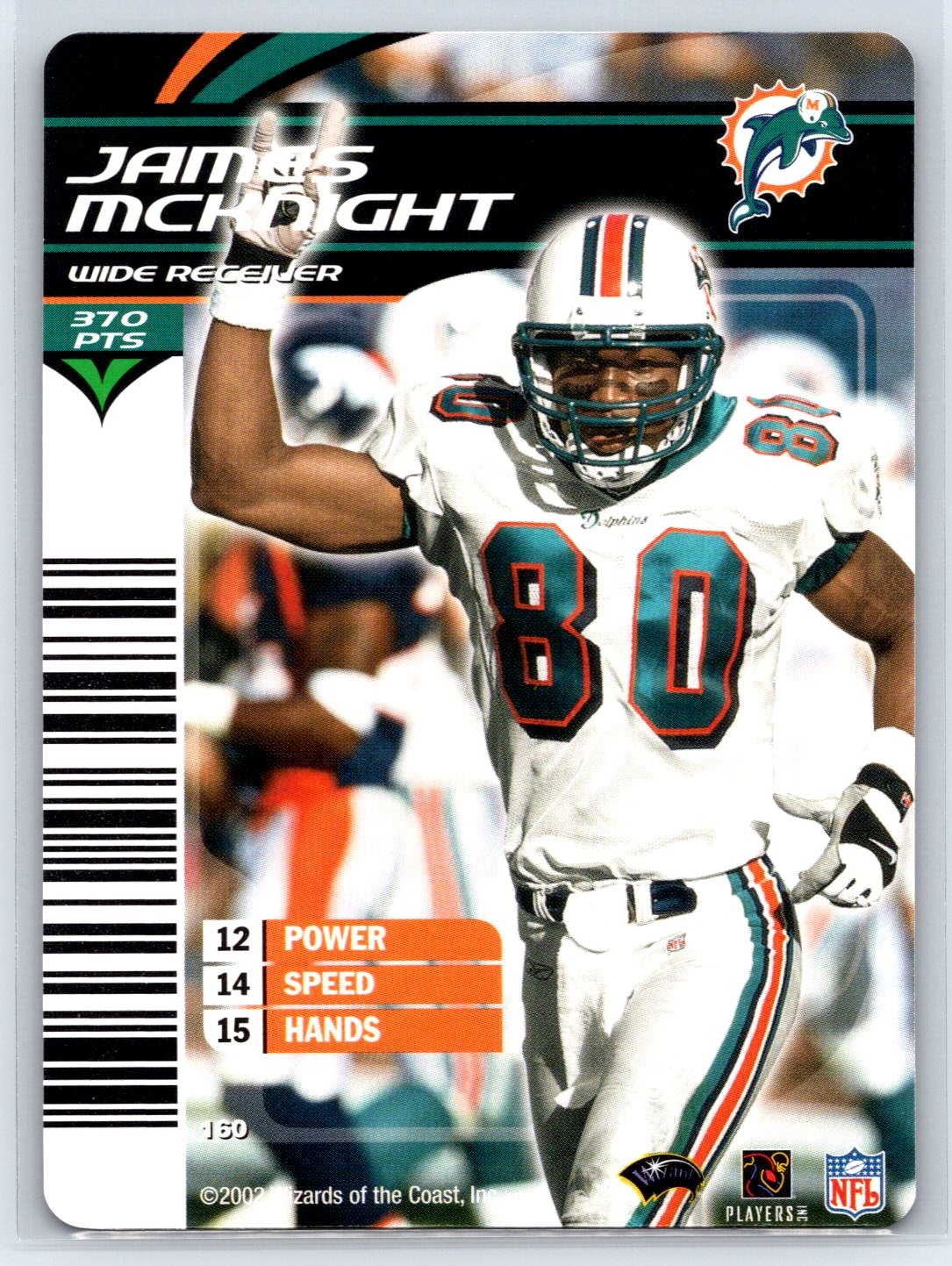 2002 NFL Showdown James McKnight Miami Dolphins #160
