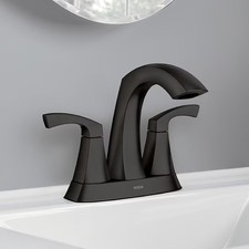 Moen 84506BL Lindor Two-Handle High Arc Bathroom Faucet Matte Black