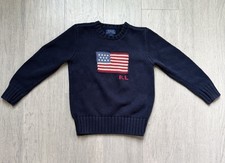 Polo Ralph Lauren The Iconic USA Flag Navy Blue Sweater, Children  s Size: 7