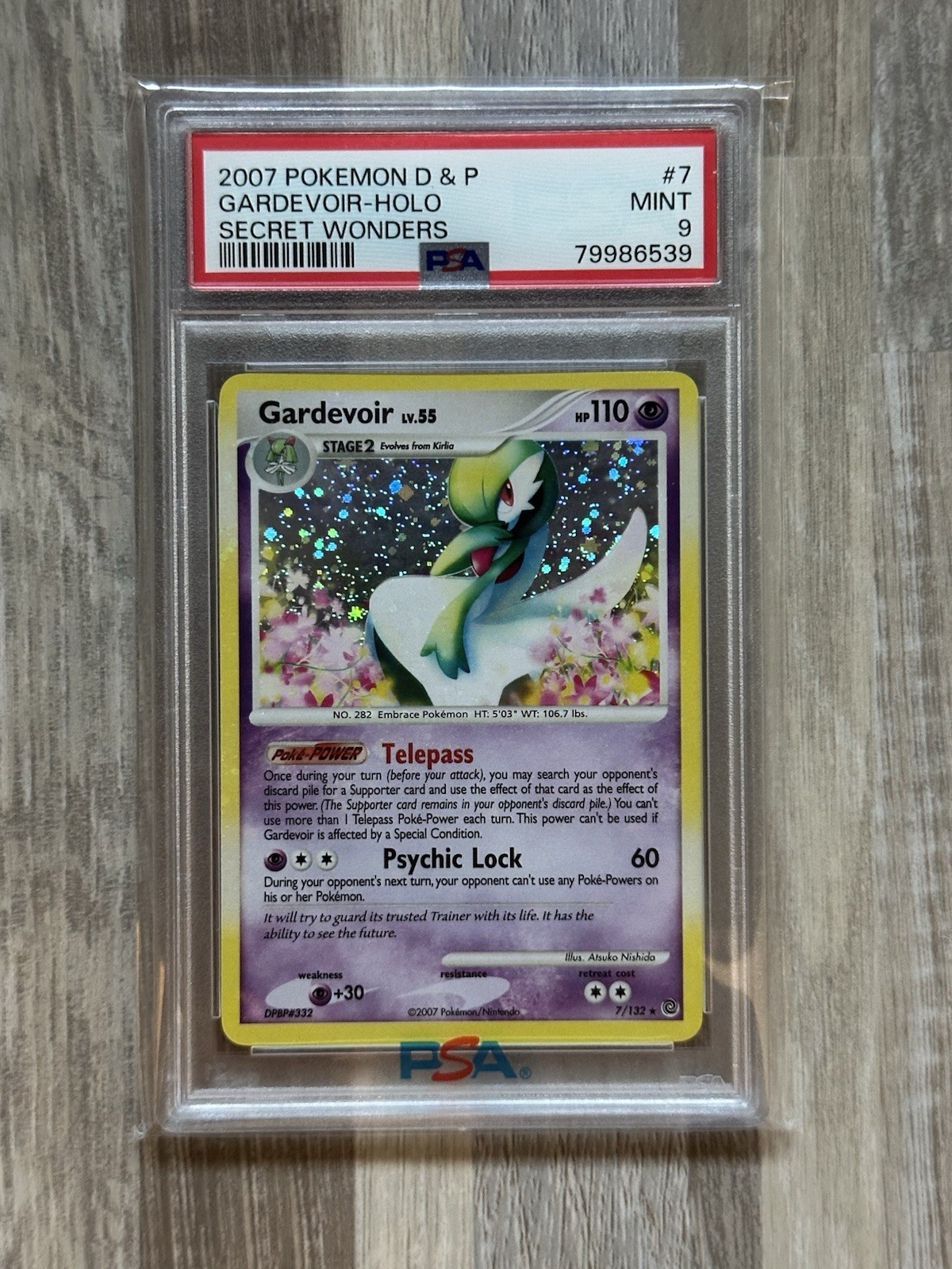 2007 Pokemon Diamond & Pearl Secret Wonders Gardevoir #7 PSA 9 Mint Holo Bleed